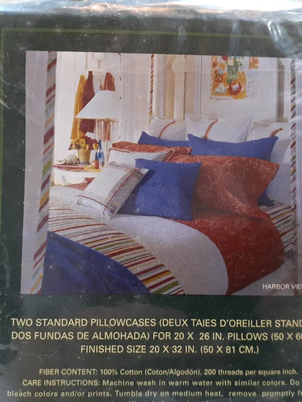 Lauren Ralph Lauren Standard Pillowcases Harbor View Paisley Periwinkle Vtg NOS
